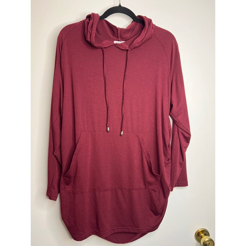 Oversized Maroon Hooded Shirt Size XXL NNT